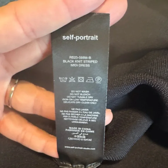 Self-Portrait Black Long Sleeve Dress - Picture 6 of 6